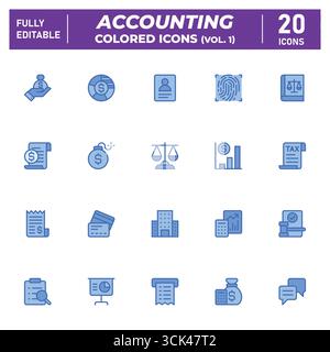 Accounting Colored Icons (Vol.1) Stock Vector