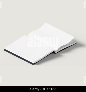 An open blank notebook, inviting creativity and ideas. Stock Photo