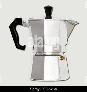 Metallic coffee pot isolated on plain background , element can be used for design project. Stock Photo