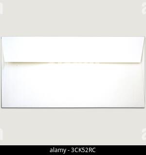 A plain white envelope, typically used for mailing letters or documents. Stock Photo
