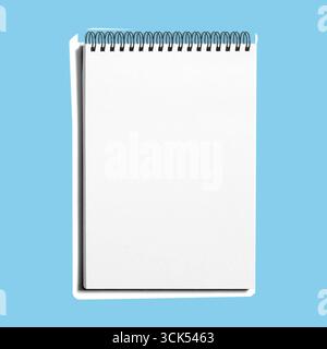 A blank spiral notebook ready for notes, sketches, or creative ideas. Stock Photo