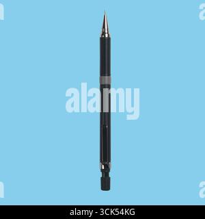 A sleek black pen with a silver tip, designed for writing and drawing. Stock Photo