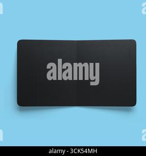 A sleek, minimalist black rectangular object, possibly a notebook or a tablet cover, emphasizing simplicity and elegance. Stock Photo