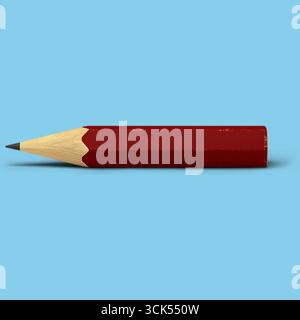 A simple red pencil with a sharpened tip, commonly used for writing or drawing. Stock Photo