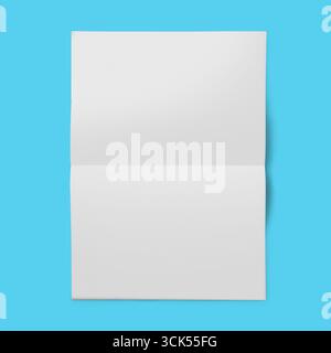 A blank, folded sheet of paper, ready for notes or creative work. Stock Photo