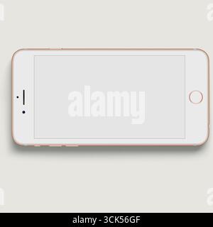 Top up view realistic smart phone isolated on plain background , useful for element designs. Stock Photo