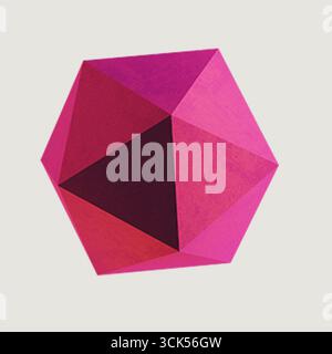 A cute 3D concept of shapes hexagon isolated on plain background , fit for your design element. Stock Photo