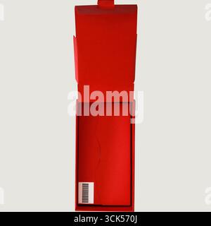 An unique concept of isolated red box on plain background , very suitable to use in mostly project. Stock Photo