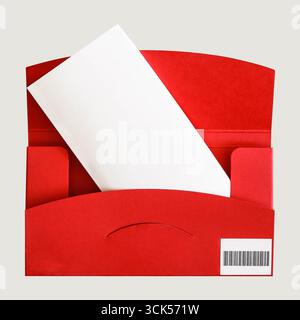 An unique concept of isolated red box on plain background , very suitable to use in mostly project. Stock Photo