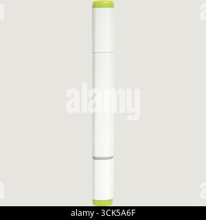 A dual-ended marker with a green cap, designed for writing or drawing. Stock Photo