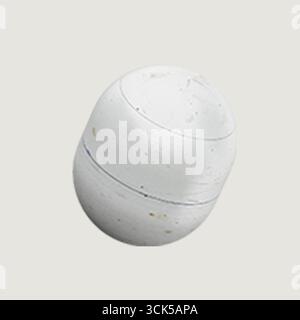 A simple white container with a rounded shape, likely used for storage or packaging. Stock Photo