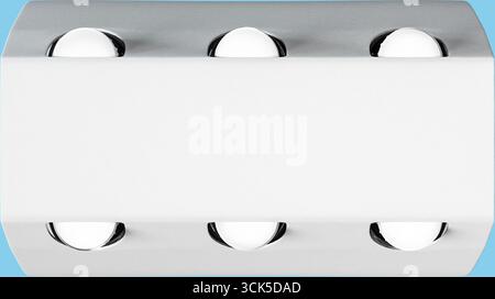 A sleek, modern light fixture with three round bulbs, designed for illumination and aesthetic appeal. Stock Photo