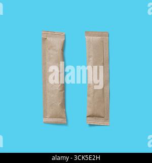 Two brown paper wrappers laid side by side, typically used for packaging or rolling items. Stock Photo