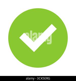 Green Circle Checkmark Icon Stock Vector