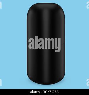 A sleek, modern black container designed for storage or organization. Stock Photo