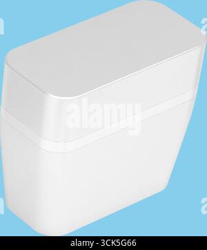 A sleek, modern white container with a rectangular lid, suitable for storage or packaging. Stock Photo