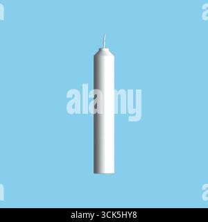 A tall, slender cylinder, likely a gas cylinder, used for storage and transportation of gases. Stock Photo