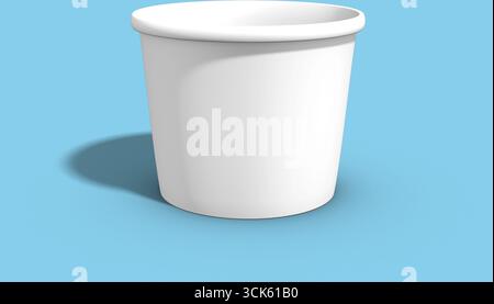 A simple, empty white cup, often used for serving drinks or food. Stock Photo
