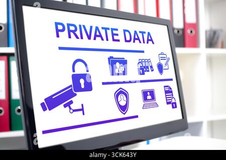 Private data concept shown on a computer screen Stock Photo
