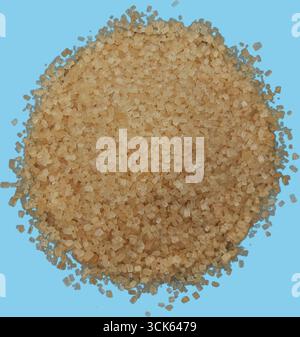 A close-up of coarse brown sugar granules, showcasing their texture and color. Stock Photo