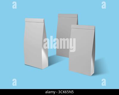 Three blank packaging boxes with a sleek design, suitable for various products. Stock Photo