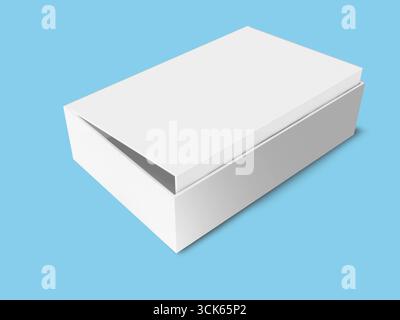 A simple, closed white box with a sleek design, suitable for storage or packaging purposes. Stock Photo