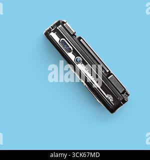 A sleek, compact device designed for recording audio or video. Stock Photo