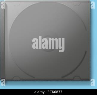 A blank CD case with a disc inside, typically used for storing and protecting CDs or DVDs. Stock Photo