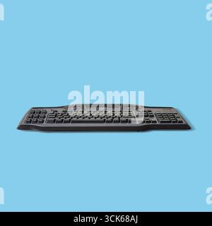 A sleek black computer keyboard designed for typing and data entry. Stock Photo