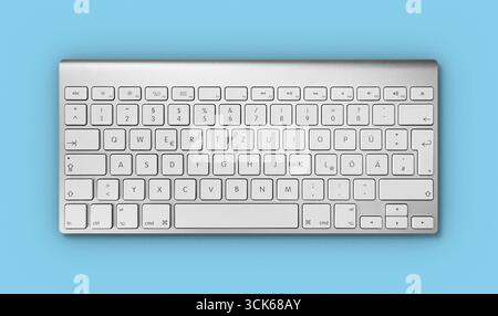 A sleek, modern keyboard with a minimalist design, featuring a standard QWERTY layout and function keys. Stock Photo