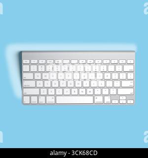 A sleek, modern keyboard designed for efficient typing and user interaction with digital devices. Stock Photo