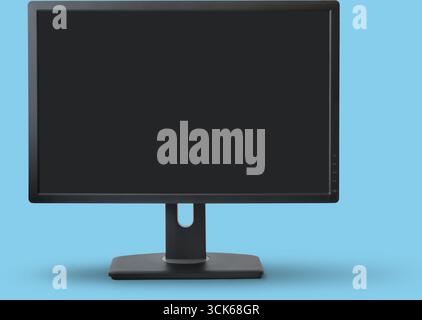 A blank computer monitor on a stand, designed for displaying digital content. Stock Photo