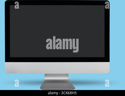 A sleek, modern computer monitor displaying a blank screen. Stock Photo