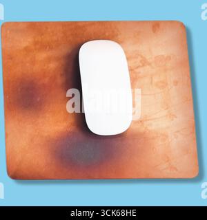 A modern white computer mouse sits on a white background Stock Photo ...