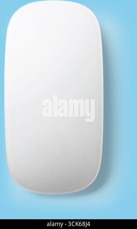 A sleek, minimalist white computer mouse designed for ergonomic use. Stock Photo