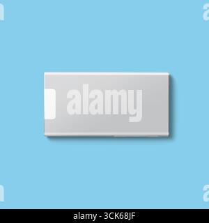 A sleek, minimalist design of a rectangular object, likely a device or accessory, with a smooth surface and subtle features. Stock Photo