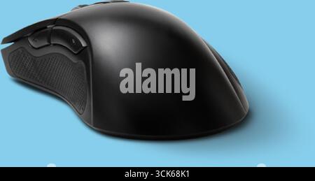 A sleek, ergonomic computer mouse designed for comfortable use during extended periods. Stock Photo