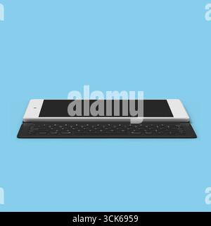 A sleek tablet with a detachable keyboard, ideal for productivity and on-the-go use. Stock Photo