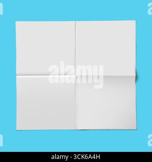 A blank, folded paper sheet, ready for notes or sketches. Stock Photo