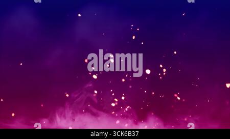 A vibrant abstract background featuring colorful smoke and sparkling particles, ideal for digital art or design projects. Stock Photo