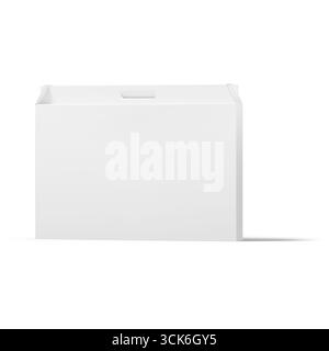 A plain white box with a handle, ideal for packaging or storage. Stock Photo