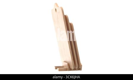 A set of wooden bookends designed to hold books upright on a shelf. Stock Photo