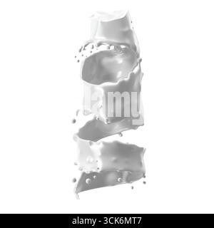 A swirling splash of white liquid, creating an artistic and dynamic visual effect. Stock Photo