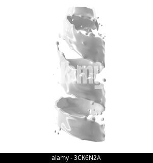 A swirling splash of white liquid, creating a dynamic and fluid appearance. Stock Photo
