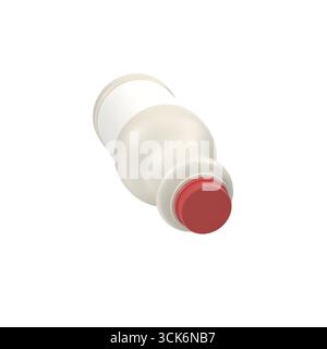 A plastic bottle with a red cap, commonly used for beverages. Stock Photo