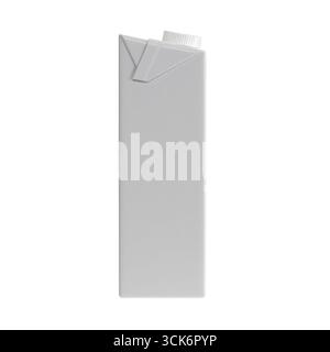 A plain, white carton with a triangular opening, typically used for beverages. Stock Photo