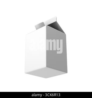 A plain white carton with a triangular top, commonly used for packaging beverages like milk or juice. Stock Photo