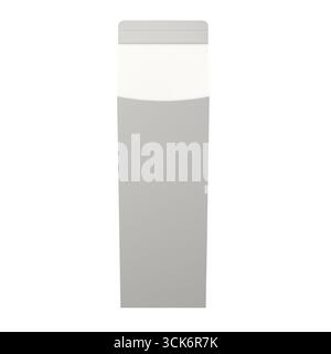 A minimalist gray and white container, likely for waste disposal or recycling, designed for modern spaces. Stock Photo