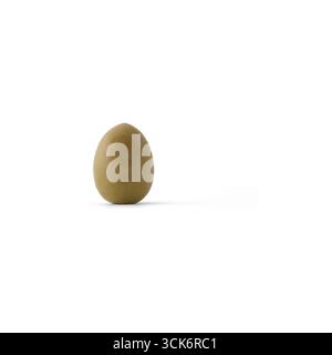A simple, smooth, brown egg isolated on a plain background, emphasizing its shape and texture. Stock Photo