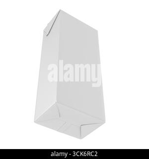 A plain, unbranded milk carton designed for packaging beverages. Stock Photo